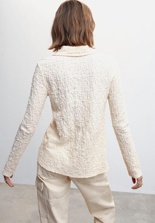 MANGO - Shirt crunchy - light beige