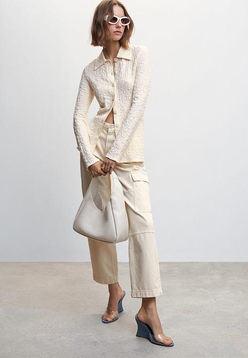 MANGO - Shirt crunchy - light beige