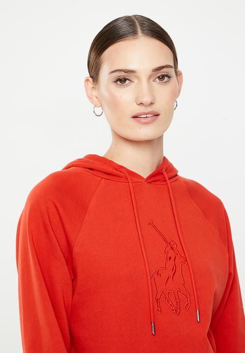 POLO - Wmn pony long sleeve hoodie - red