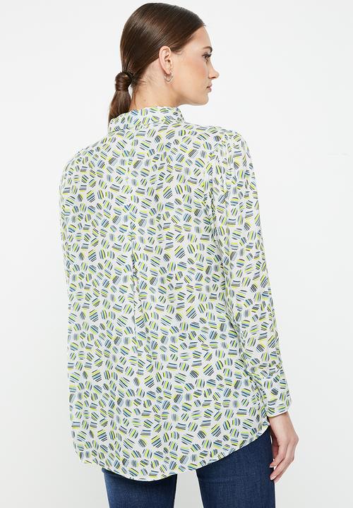 POLO - Wmn print long sleeve blouse - multi