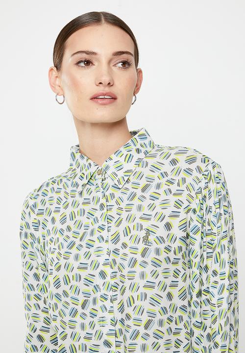 POLO - Wmn print long sleeve blouse - multi