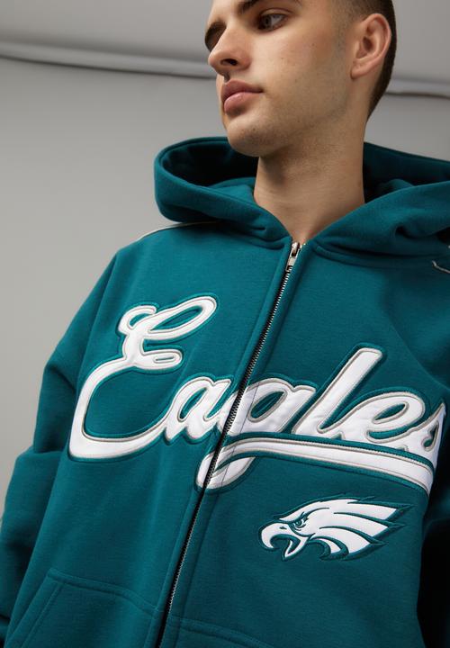 Cotton On - NFL baggy panelled zip thru hoodie - lcn nfl teal/eagles