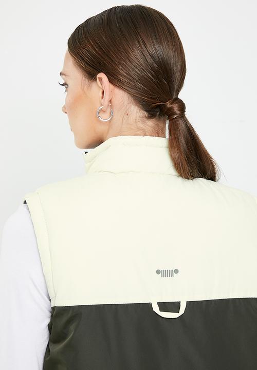 JEEP - Sleeveless reversible puffer - olive