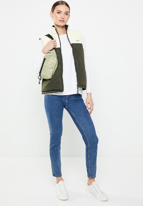 JEEP - Sleeveless reversible puffer - olive