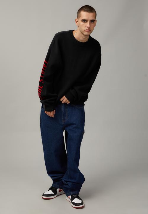 Cotton On - Oversize crew knit - black/snake