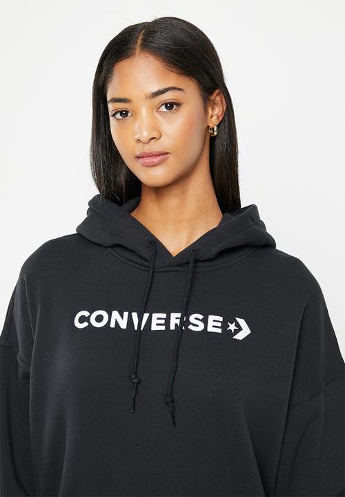 Converse - Wordmark fleece hoodie emb - converse black