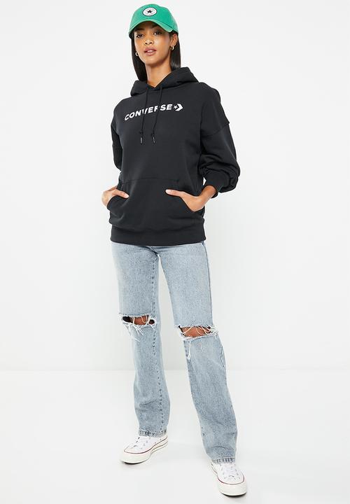 Converse - Wordmark fleece hoodie emb - converse black