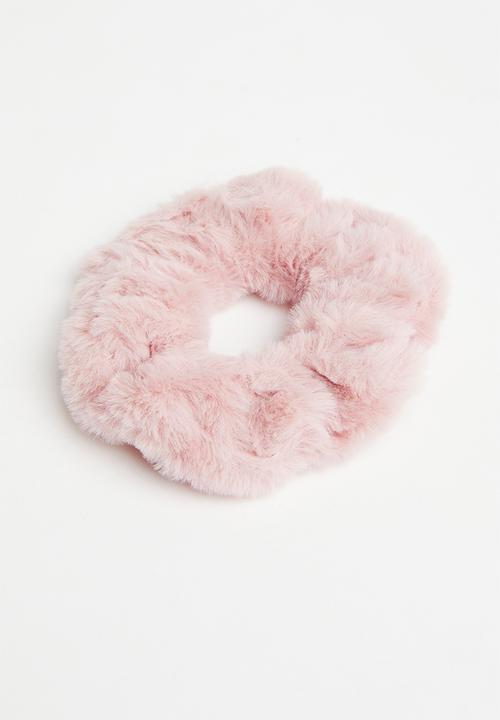 Pop Candy - 2 Pack faux fur scrunchies - milk & pink