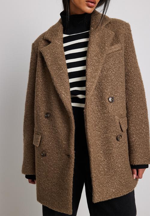 NA-KD - Oversized blazer coat - brown