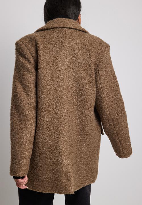 NA-KD - Oversized blazer coat - brown