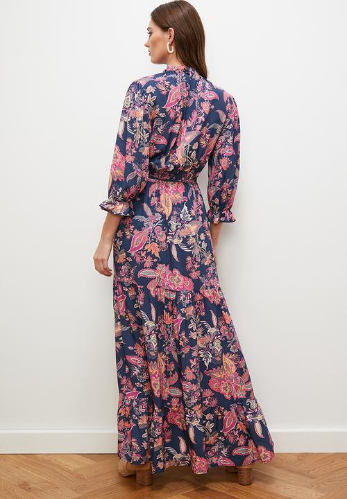 edit - Balloon sleeve soft boho dress - paisley