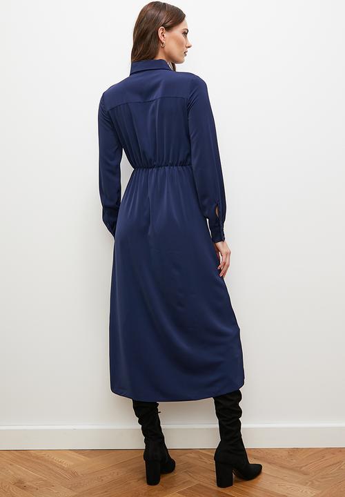 edit - Wrap over shirt dress - navy