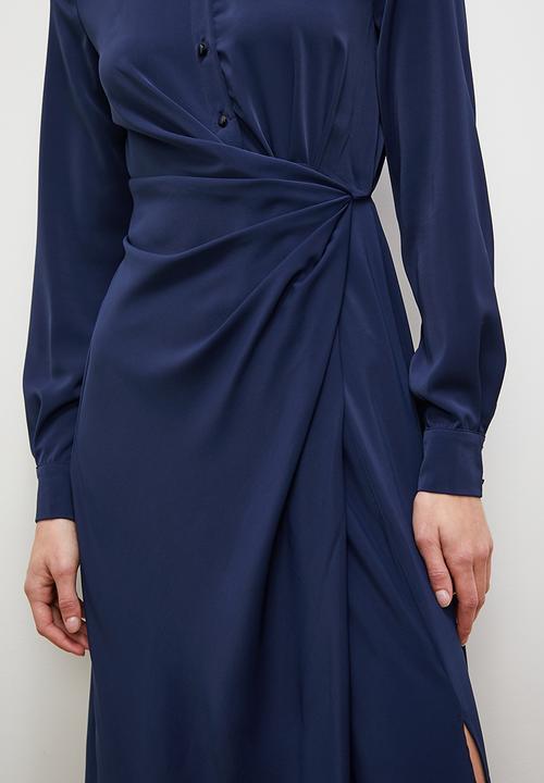 edit - Wrap over shirt dress - navy