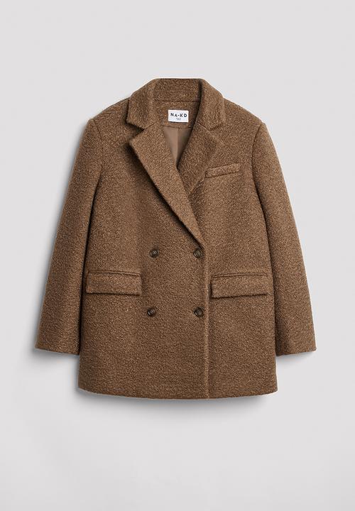 NA-KD - Oversized blazer coat - brown