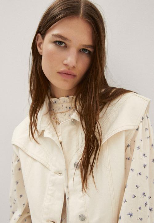 MANGO - Waistcoat alaia - light pastel beige