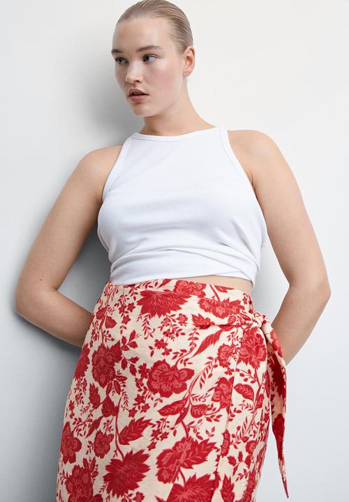 MANGO - Plus skirt pareo - light beige