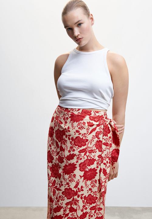 MANGO - Plus skirt pareo - light beige