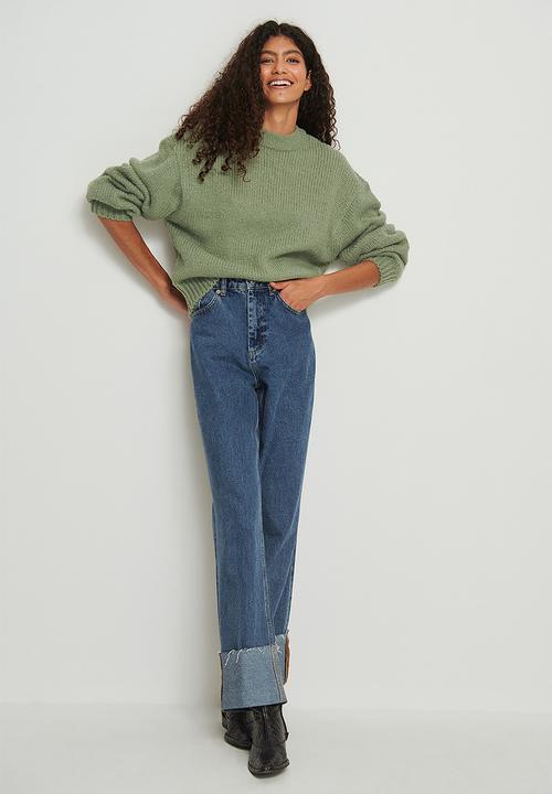 NA-KD - Round neck knitted sweater - green