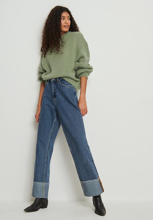 NA-KD - Round neck knitted sweater - green