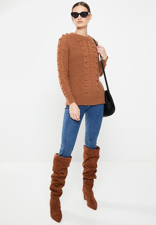 Stella Morgan - Cable Knit Jersey - Rust
