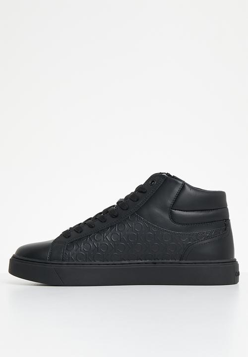 Calvin Klein - High top lace up w/zip mono - black