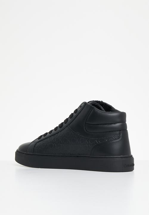 Calvin Klein - High top lace up w/zip mono - black