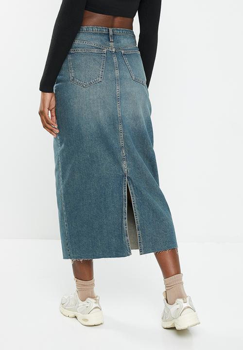 Cotton On - Maxi denim skirt - logans blue