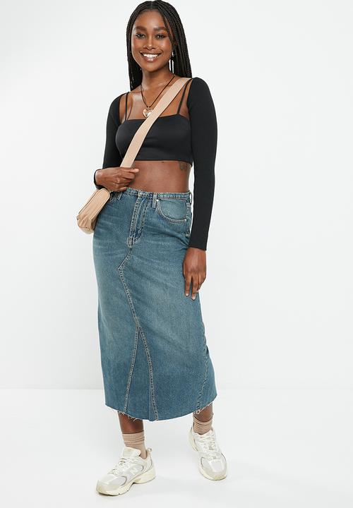 Cotton On - Maxi denim skirt - logans blue