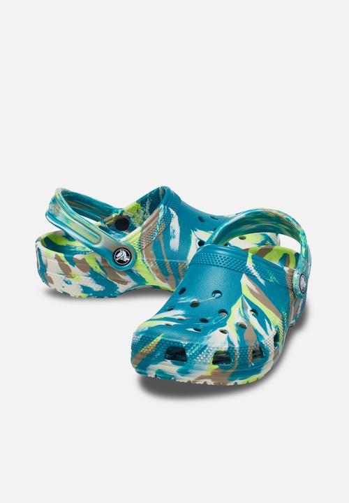 Crocs - Classic marbled clog k - limeade & multi