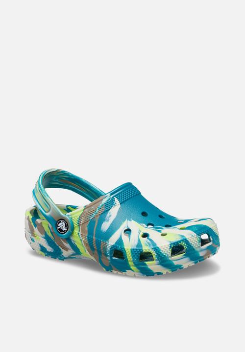 Crocs - Classic marbled clog k - limeade & multi