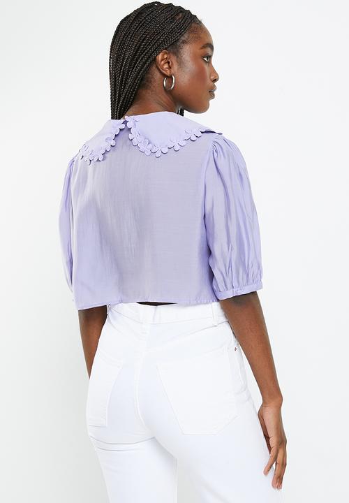Glamorous - Flower collar blouse - lilac