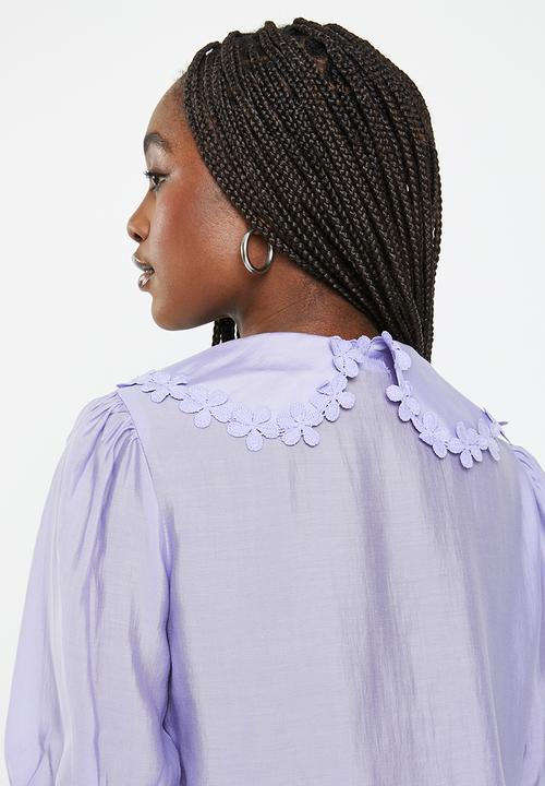 Glamorous - Flower collar blouse - lilac