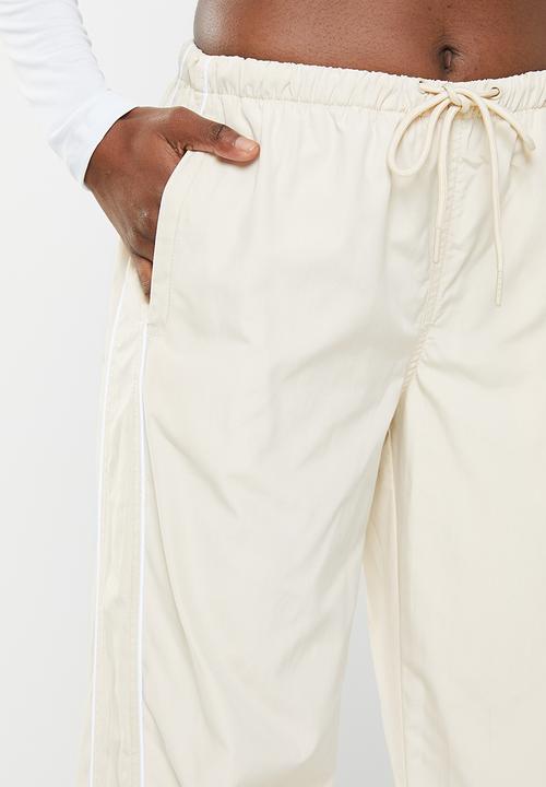 Factorie - Straight leg woven trackpant - light stone/white