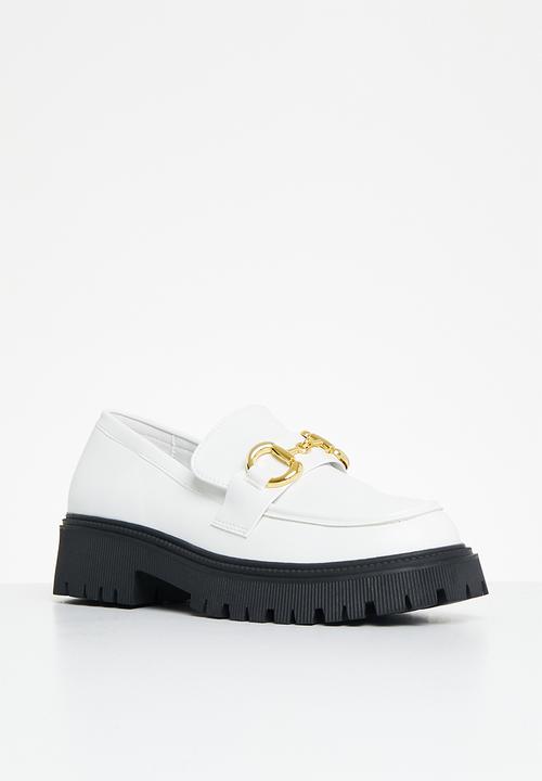 Madison® - Mia gold trim loafer - white