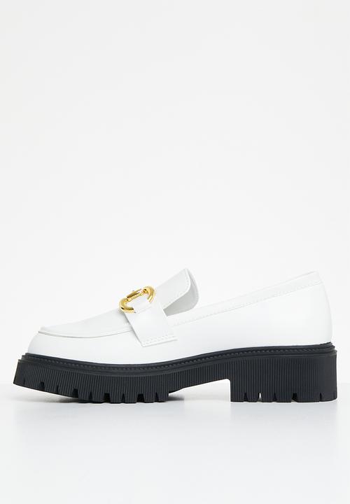 Madison® - Mia gold trim loafer - white