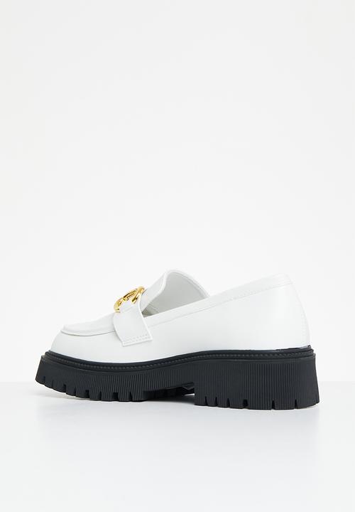 Madison® - Mia gold trim loafer - white