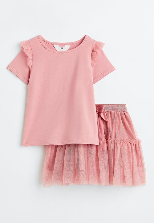 H&M - 2-piece tulle set - old rose
