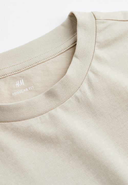 H&M - Regular fit round-neck t-shirt- light beige