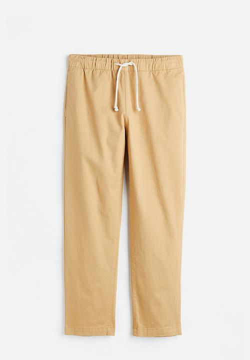 H&M - Regular fit cotton twill pull-on trousers - beige