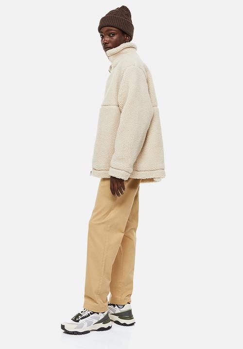 H&M - Regular fit cotton twill pull-on trousers - beige