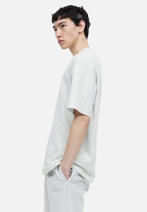 H&M - Relaxed fit t-shirt - light grey marl