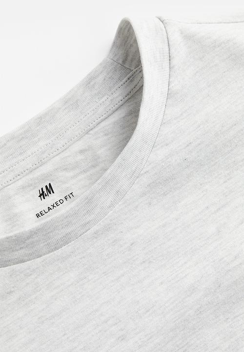 H&M - Relaxed fit t-shirt - light grey marl