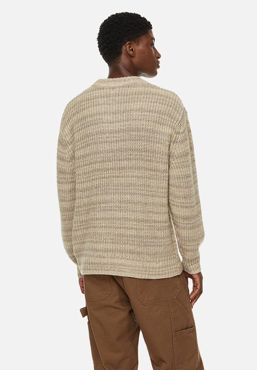 H&M - Relaxed fit rib-knit jumper - beige/striped