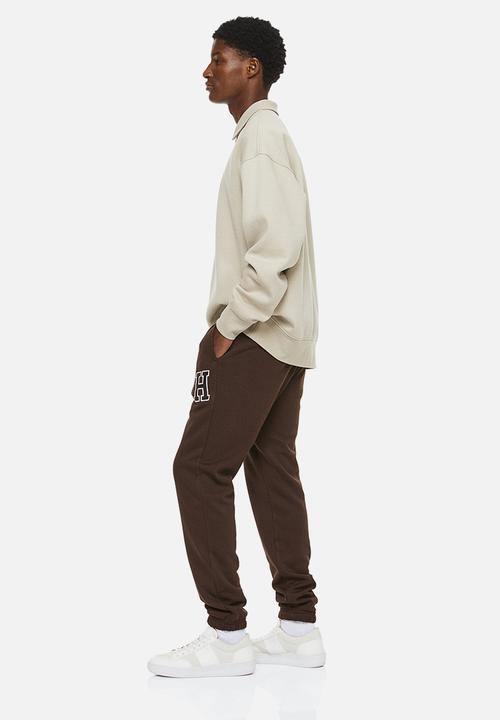 H&M - Slim fit sweatpants - dark brown/h