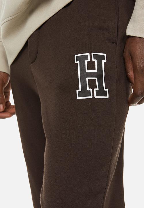 H&M - Slim fit sweatpants - dark brown/h