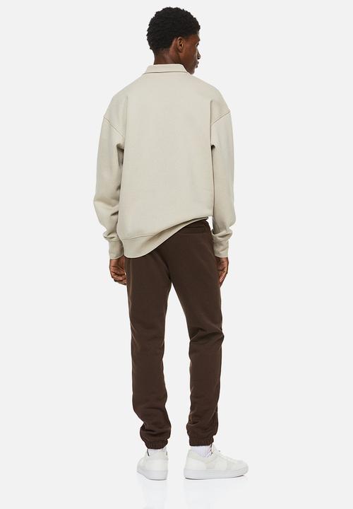 H&M - Slim fit sweatpants - dark brown/h