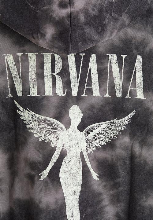 H&M - Oversized fit printed hoodie - dark grey/nirvana