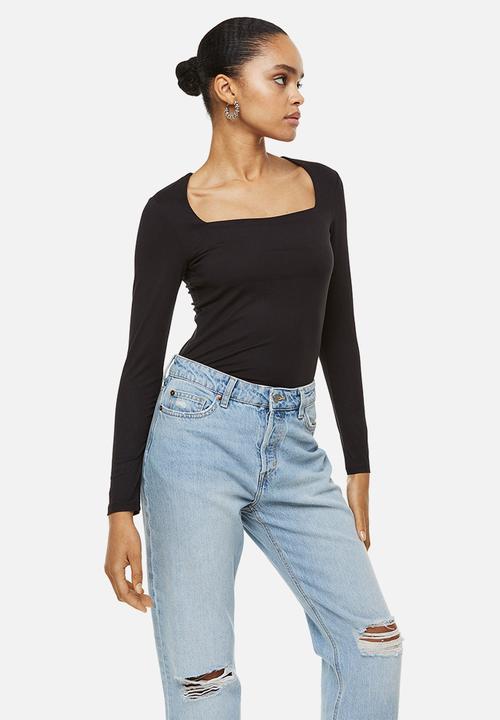 Long-sleeved jersey top- black - 1089811001