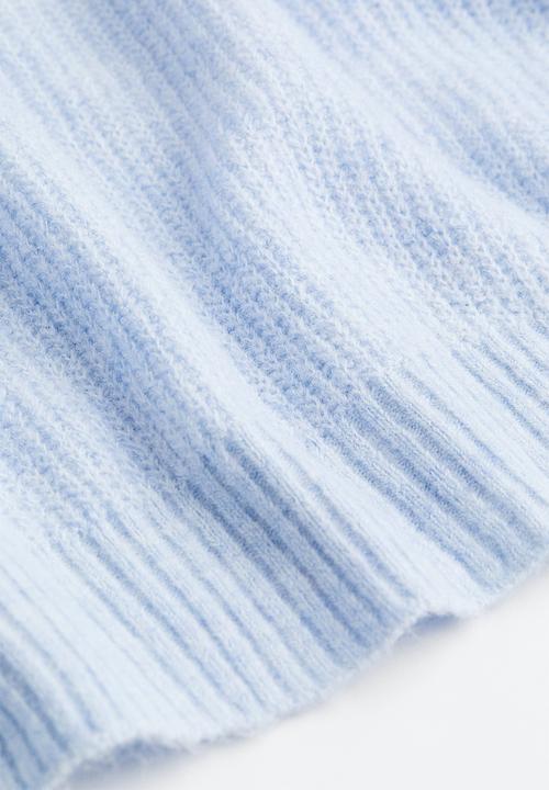 H&M - Off-the-shoulder rib-knit jumper - light blue