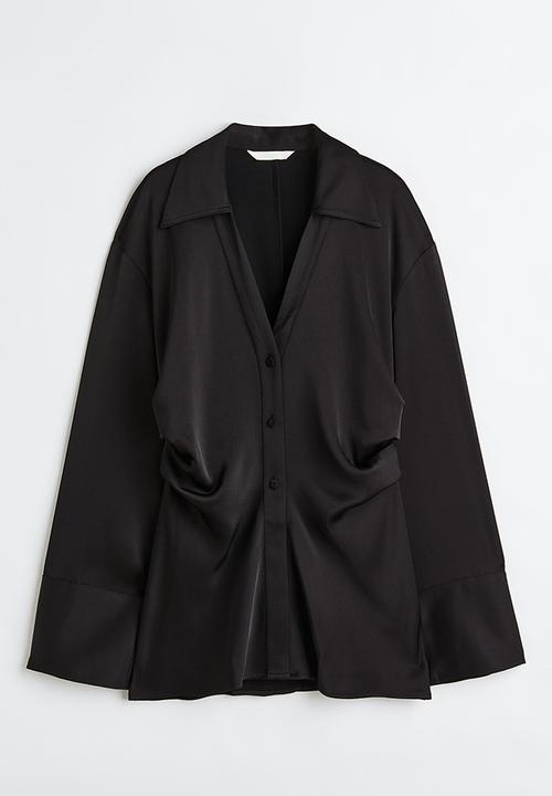 H&M - Draped blouse - black